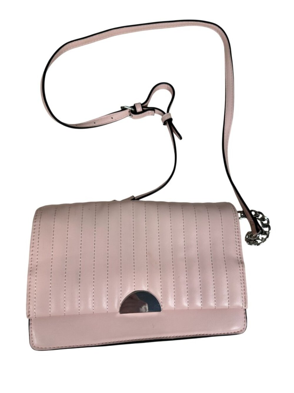 A New Day Pink Quilted Faux Leather Crossbody Bag Adjustable Strap